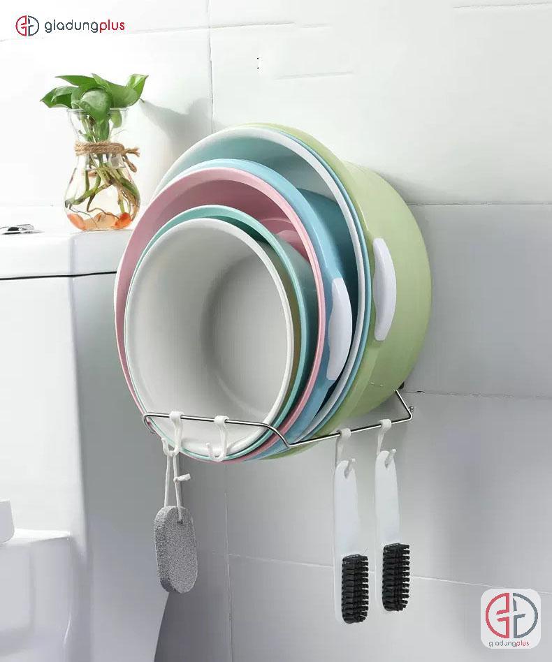 Giá Treo Thau Chậu Dán Tường Đa Năng Cho Phòng Tắm Gọn Gàng - SHUANGQING