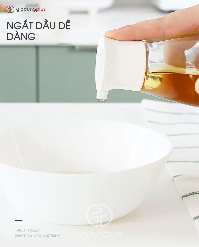 Cách ngắt dầu ăn ra khỏi vòi của lọ đựng dầu ăn mini có vòi Jianxia