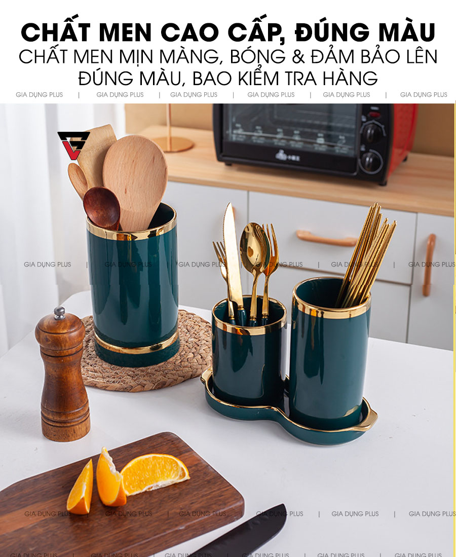 Chất men cao cấp, đúng màu, chất men sáng bóng và đảm bảo lên đúng màu | Ống đựng đũa thìa sứ muỗng thìa đa năng PL0688
