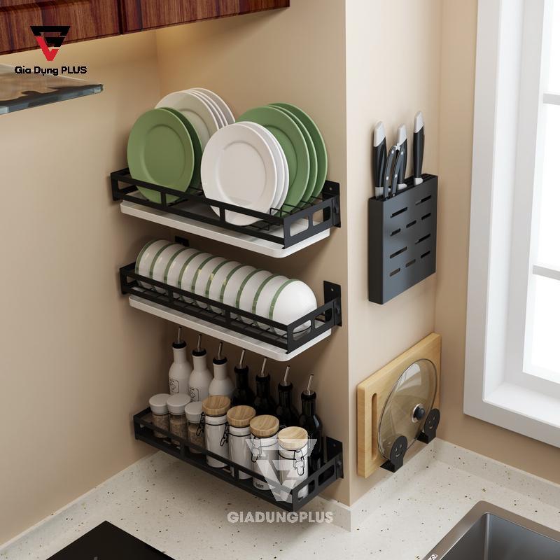 Kệ Đựng Chén Bát Dán Tường (INOX 304 + Sơn Tĩnh Điện) Cao Cấp Cho Phòng Bếp | Nguyên bộ phòng bếp
