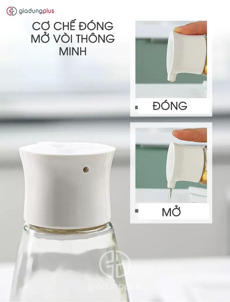 Cơ chế đóng mở vòi thông minh của lọ đựng dầu ăn mini 220ml Jianxia