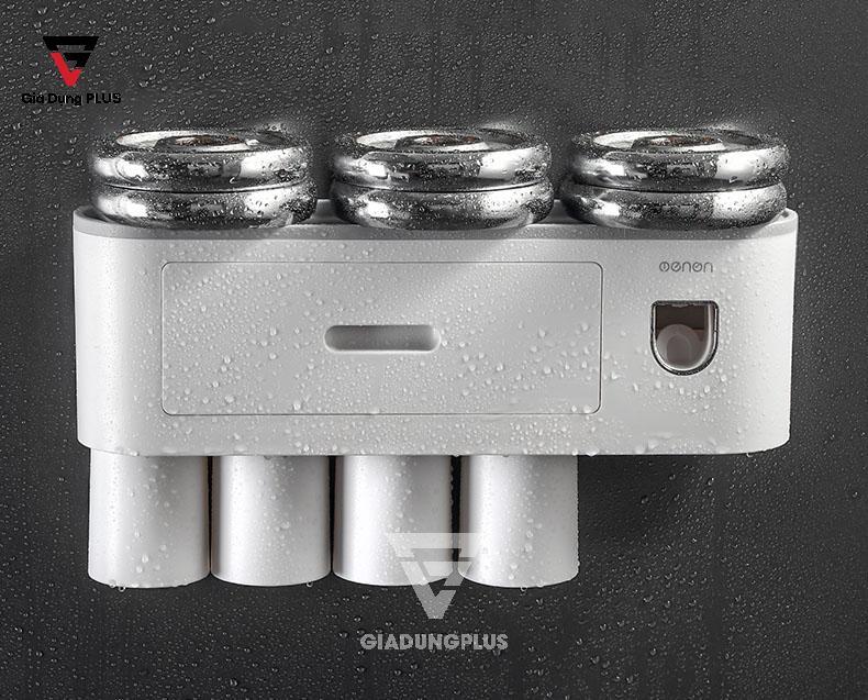 Bộ kệ đựng bàn chải đánh răng, lấy kem đánh răng tự động kèm theo cốc của Ecoco | Chịu lực tới 15kg và không sợ ướt nước