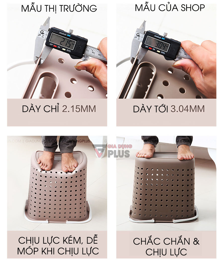 Giỏ đựng quần áo bẩn nhiều tầng, có bánh xe đẩy phòng tắm | Điểm khác biệt giữa sản phẩm cao cấp và hàng loại 2 trên thị trường