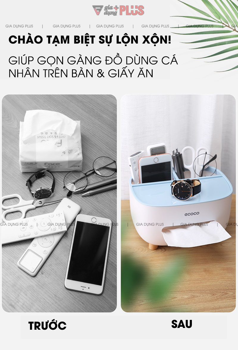 Chào tạm biệt sự lộn xộn trên bàn khi đã có hộp giấy ăn đặt bàn Ecoco với sự đa năng và tiện lợi giúp nhà bạn gọn gàng và sạch sẽ hơn ngay tức thì