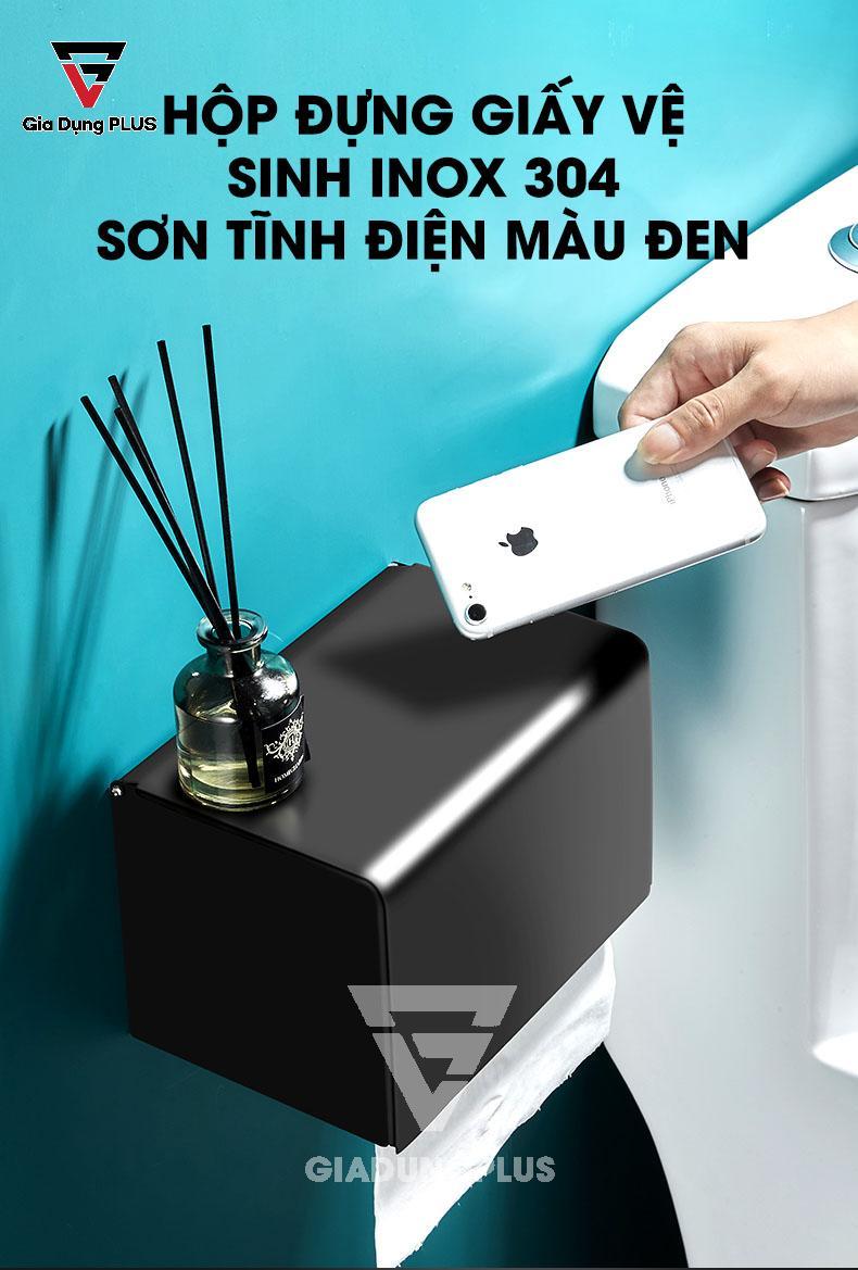 Hộp Đựng Giấy Vệ Sinh INOX 304, Sơn Tĩnh Điện | Dán Tường Chịu Lực | Moyang