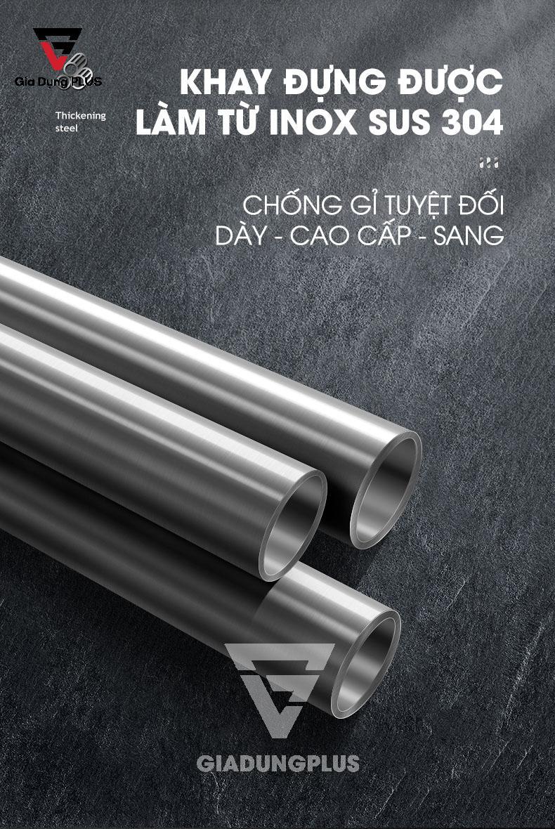 Bộ Hộp Đựng Gia Vị Kèm Kệ Inox 304 Jianxia Cao Cấp | Phần khay được làm từ thép chống gỉ SUS 304 cao cấp