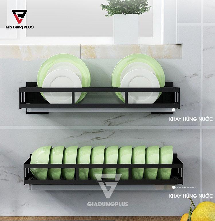 Kệ Đựng Chén Bát Dán Tường (INOX 304 + Sơn Tĩnh Điện) Cao Cấp Cho Phòng Bếp