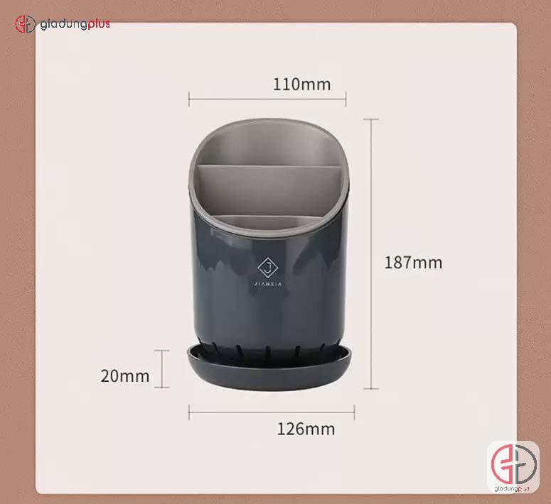 Kích thước của hộp đựng đũa đặt bàn Jianxia là 12.6cm x 18.7cm