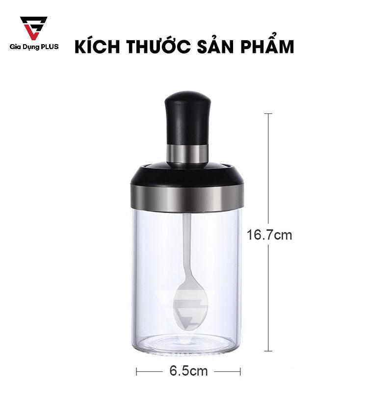 Hũ Đựng Gia Vị Thuỷ Tinh Borosilicate Đa Năng - kích thước sản phẩm
