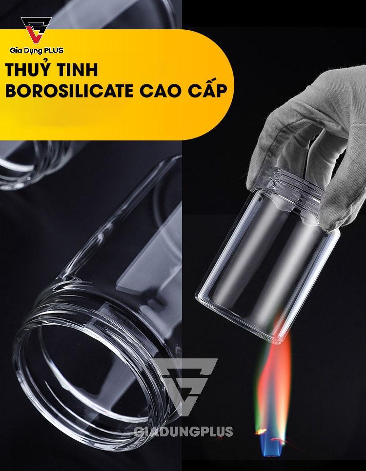 Hũ Đựng Gia Vị Thuỷ Tinh Borosilicate Đa Năng - Dạng Muỗng Nắp Thông Minh - Làm từ thuỷ tinh borosilicate cao cấp