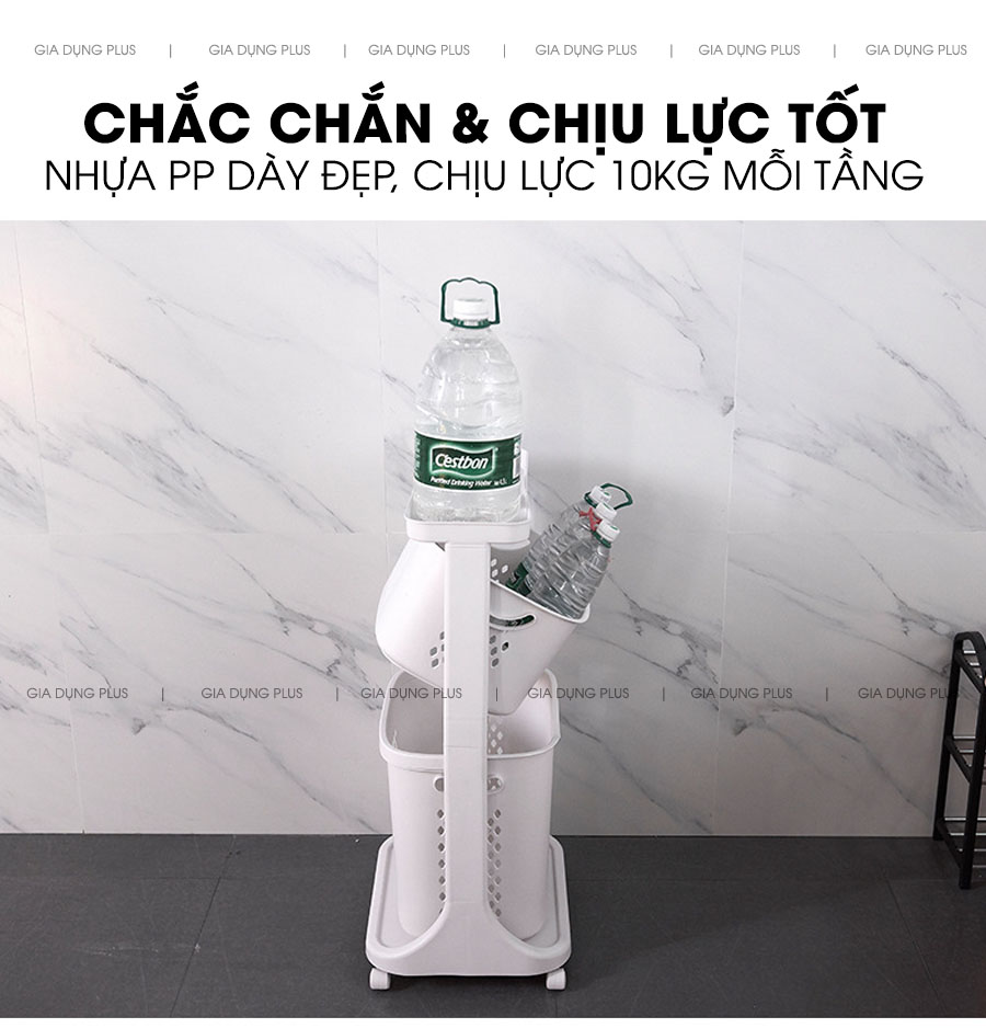 Kệ được làm từ nhựa PP cao cấp, dày, đẹp nên rất chắc chắn và chịu lực cực tốt | Giỏ đựng quần áo bẩn đa năng cho phòng tắm Nanhe cao cấp