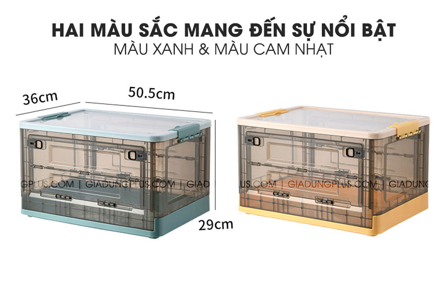 Hai màu sắc là màu xanh và màu cam của hộp đựng đồ gấp gọn đa năng thông minh ZhuangShong