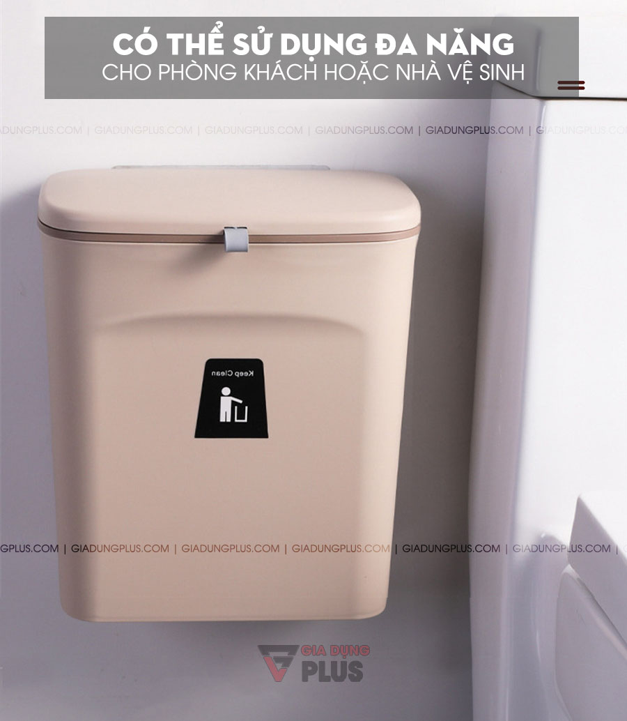 Thùng rác kẹp cánh tủ có nắp trượt đậy kín thông minh | Có thể sử dụng đa dạng cho phòng khách và cả nhà vệ sinh