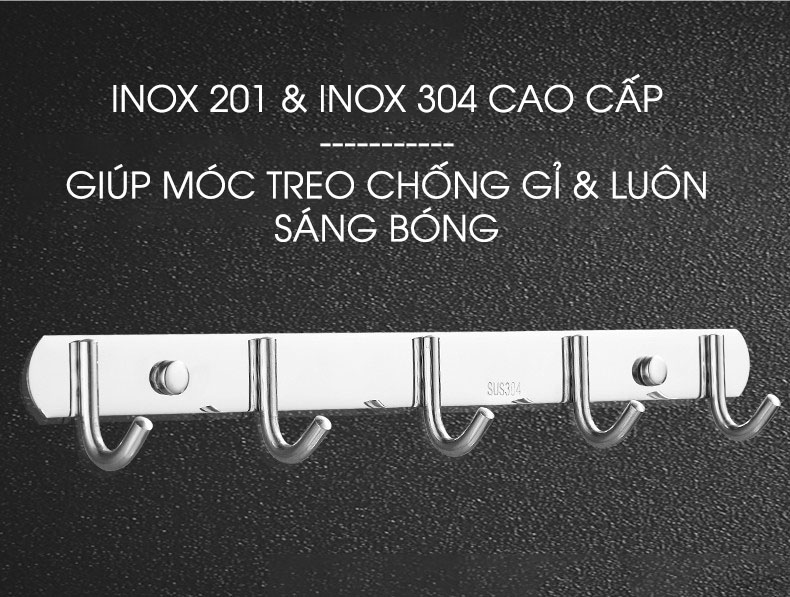 Móc Treo Quần Áo Đa Năng Bằng INOX Cao Cấp, Dán Tường Moyang | INOX cao cấp, chống gỉ, luôn sáng bóng