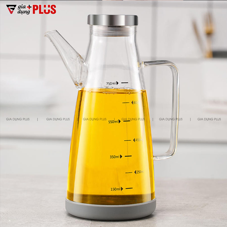 Bình Đựng Dầu Ăn Thuỷ Tinh Borosilicate Loại Lớn Có Vòi & Tay Cầm (550ML & 750ML) Cao Cấp | KUAKE - gia dụng plus