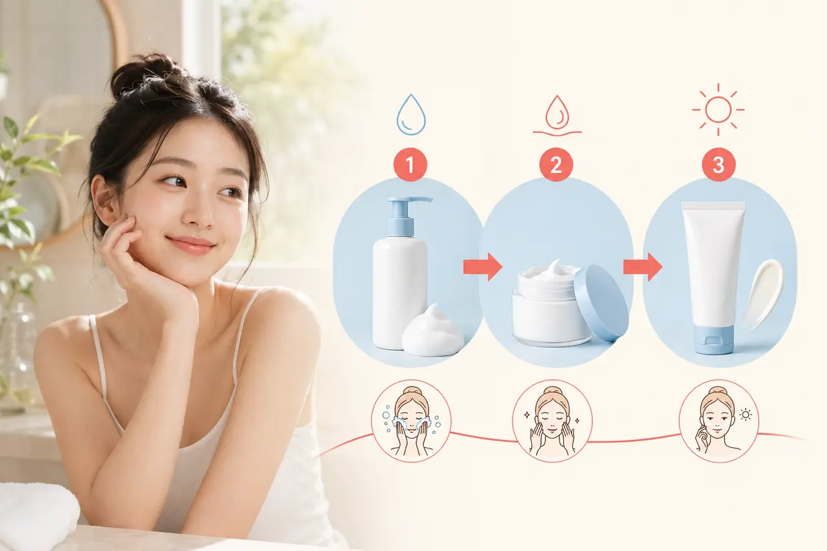 Routine tối giản 3 bước cho da dễ nổi mụn