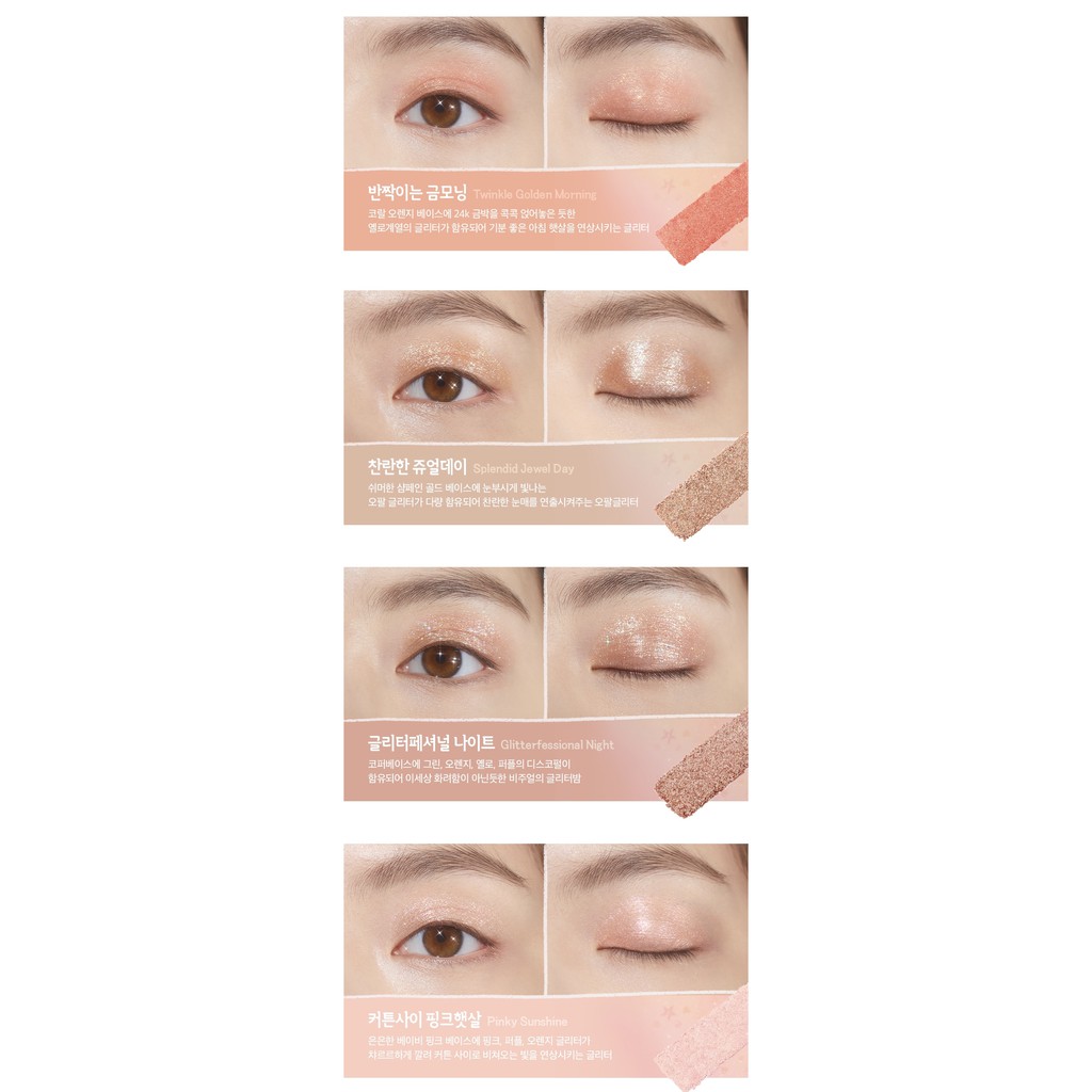 Phấn mắt 4 ô Peripera You Are Worthy Sugar Twinkle Glitter Palette