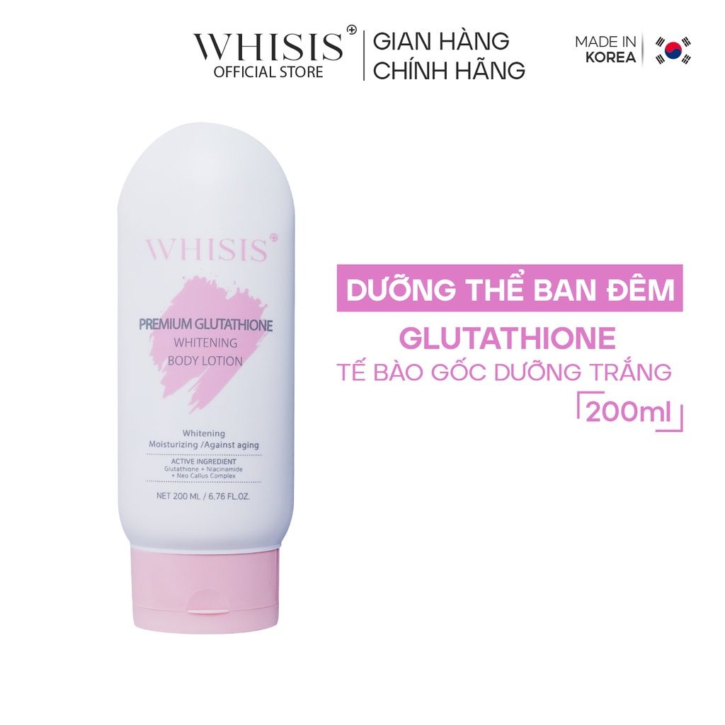 Kem Dưỡng Thể Body Ban Đêm Whisis Premium Glutathione Whitening Body Lotion 200ml