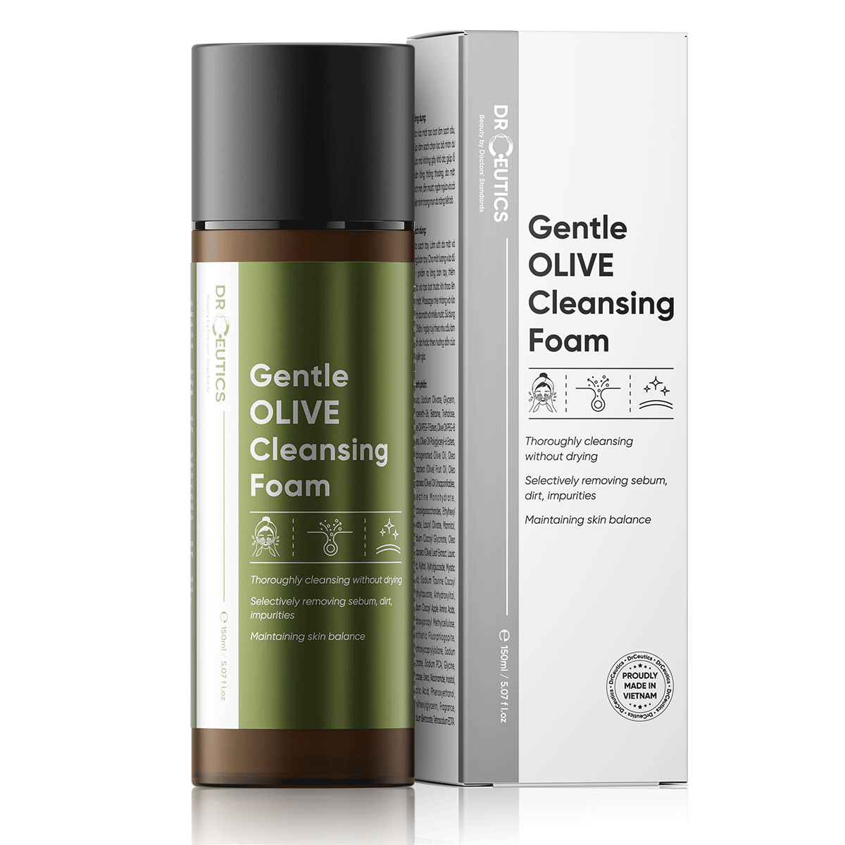 Sữa Rửa Mặt DrCeutics Gentle Olive Cleansing Foam 150ml