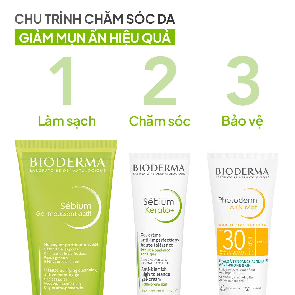 Gel Rửa Mặt Dành Cho Da Dầu Mụn Và Da Hỗn Hợp Bioderma Sebium Gel Moussant Actif