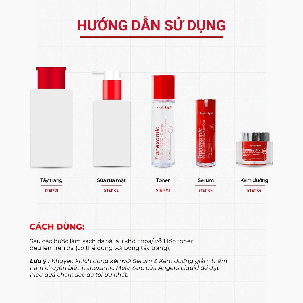 Nước Hoa Hồng Angel's Liquid Tranexamic Mela Zero Toner 150ml