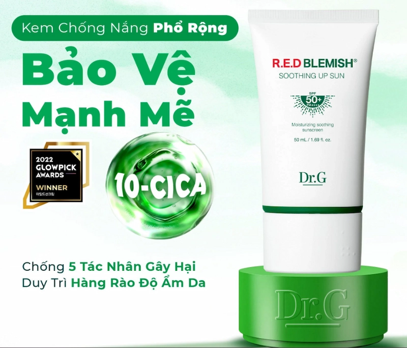 Kem Chống Nắng Phổ Rộng Dr.G R.E.D Blemish Soothing Up Sun SPF50+