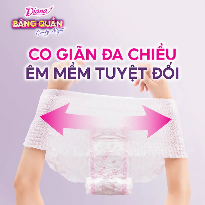 Băng Vệ Sinh Diana Dạng Quần 360 Độ Chống Tràn Comfy Night Size M-L (Ban Đêm)