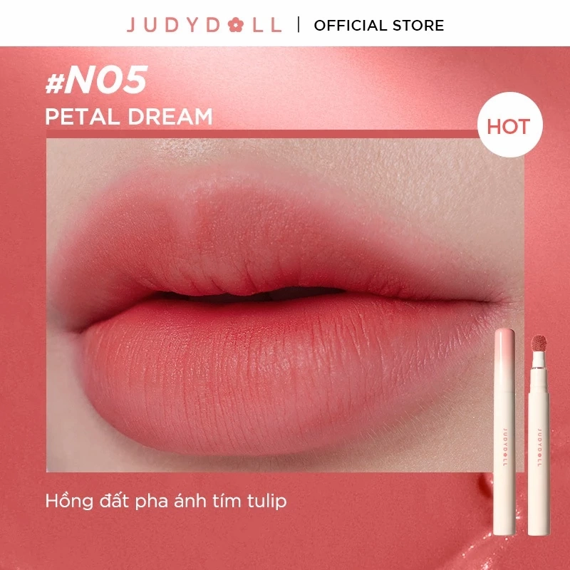 Son Đầu Bông Judydoll Matte Lip Cream 2,6ml