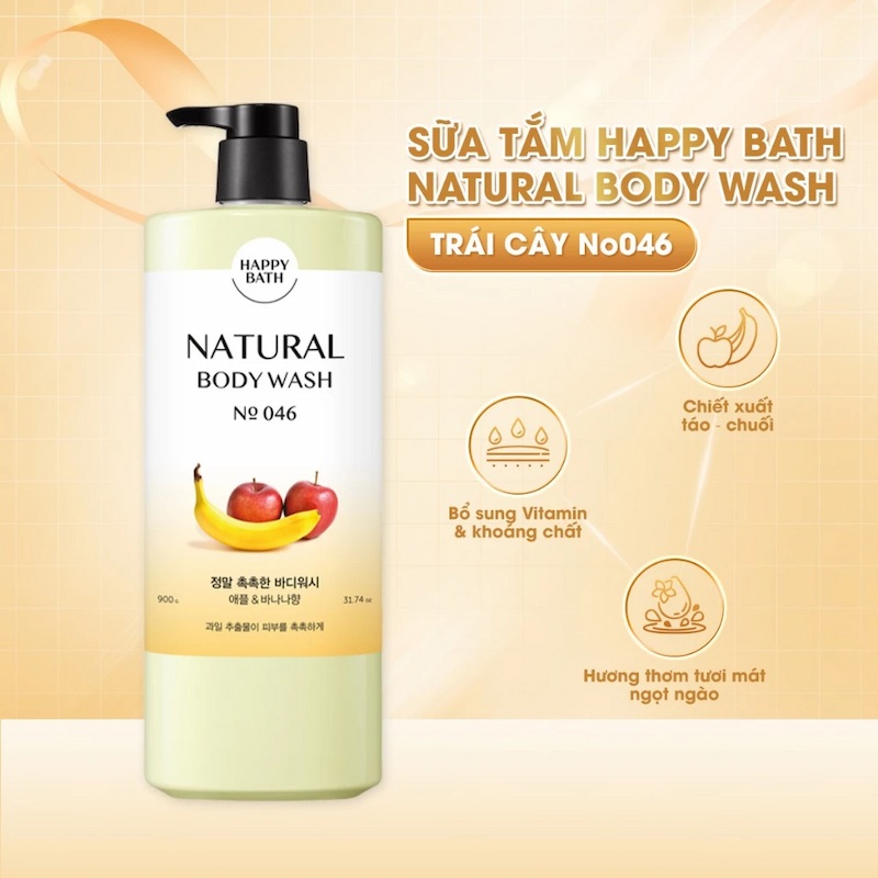 Sữa Tắm Happy Bath Natural 900g