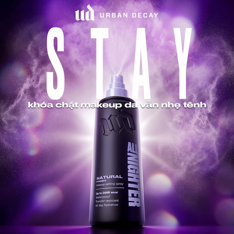 Xịt Khoá Nền Urban Decay All Nighter Long Lasting Makeup Setting Spray 15ml (Mẫu Mới) (Nhập Khẩu)