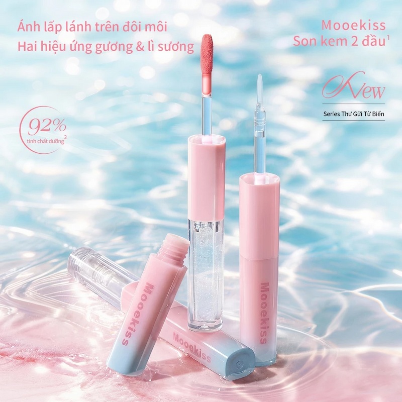 (Mini) Son Kem 2 Đầu Mooekiss Dual Effect Lip Mud (Special Gift) (1.5g x 2)