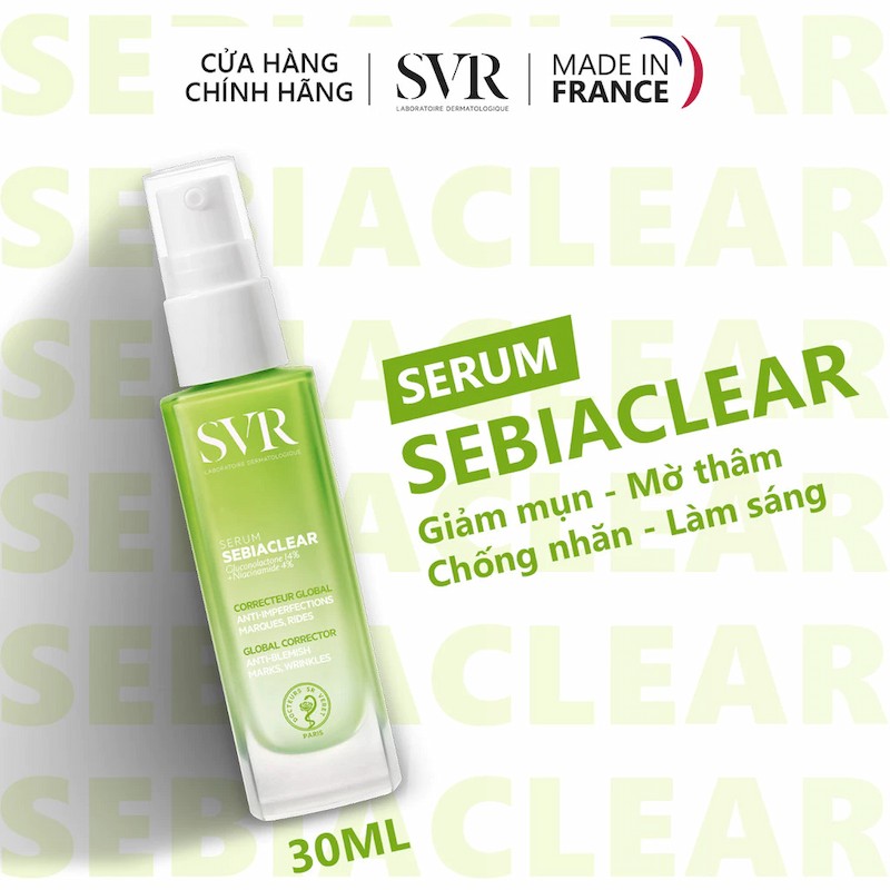 Serum SVR Làm Giảm Mụn, Mờ Nám, Làm Mềm Mịn Da Sebiaclear Gluconolactone 14% + Niacinamide 4% (Nhập Khẩu)