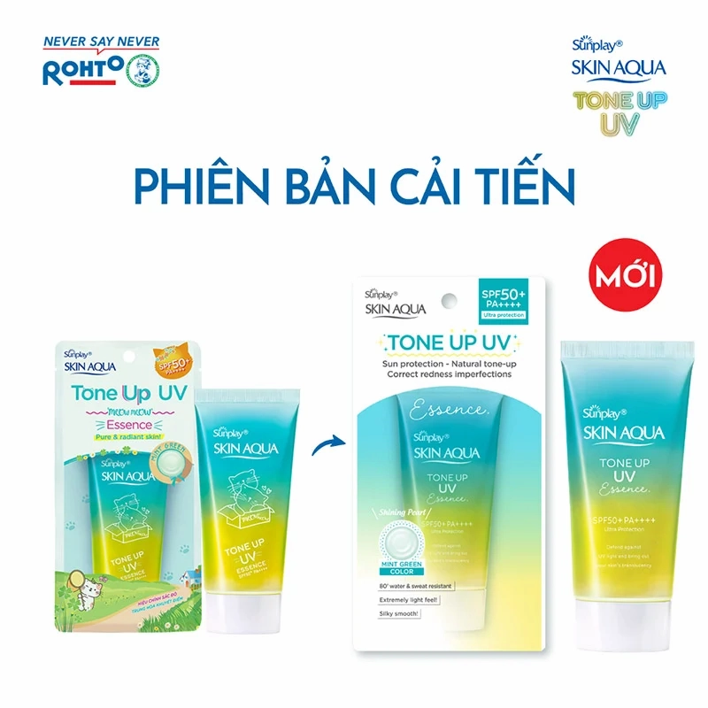 Tinh Chất Chống Nắng Sunplay Hiệu Chỉnh Sắc Da Skin Aqua Tone Up UV Essence Mint Green SPF50+/PA++++ 50g
