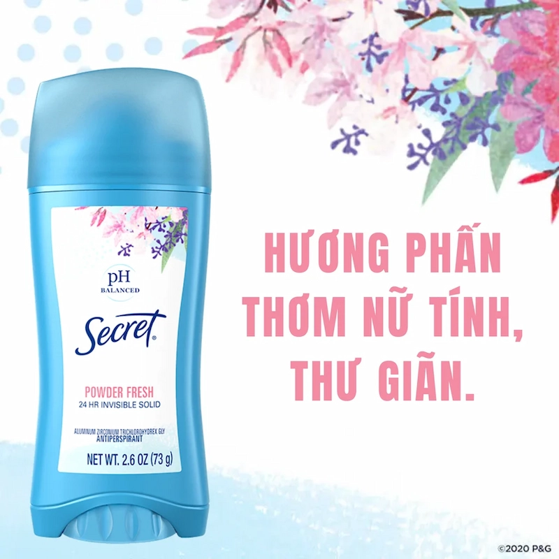 Sáp Khử Mùi Secret PH Balanced 24h Invisible 73g (Nhập Khẩu Mỹ)