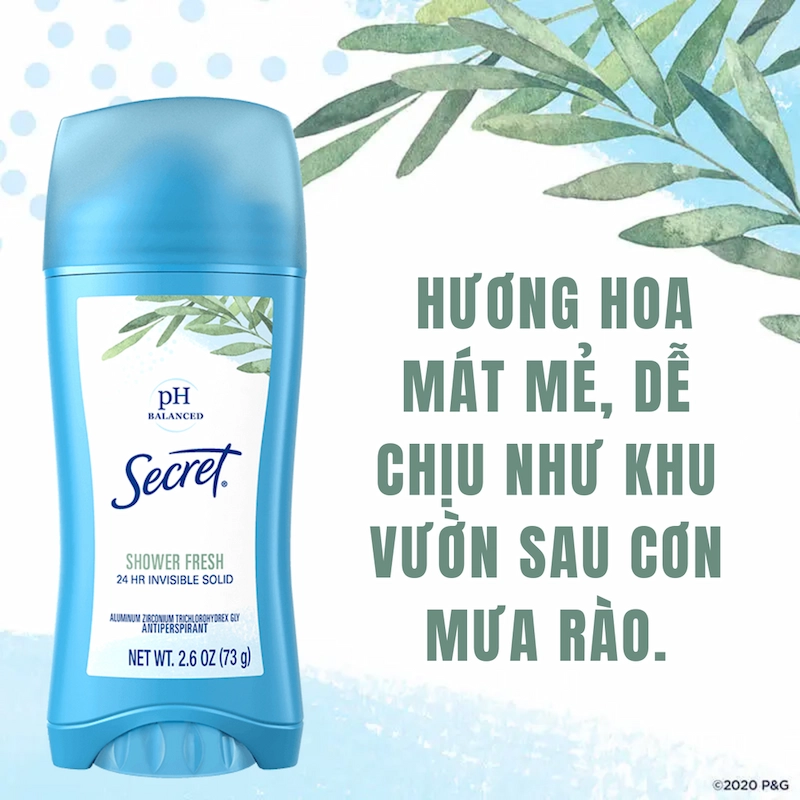 Sáp Khử Mùi Secret PH Balanced 24h Invisible 73g (Nhập Khẩu Mỹ)