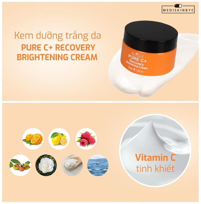 Kem dưỡng trắng da MediskinbyC Pure C+ Recovery Brightening 50g
