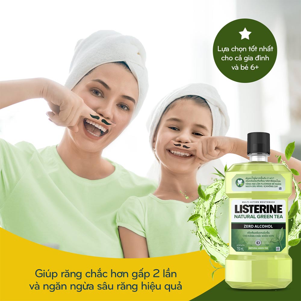 Nước Súc Miệng Listerine Natural Green Tea