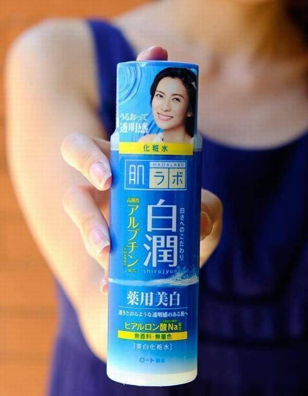 Nước hoa hồng HadaLabo Whitening Lotion 170ml (xanh dương sọc vàng)