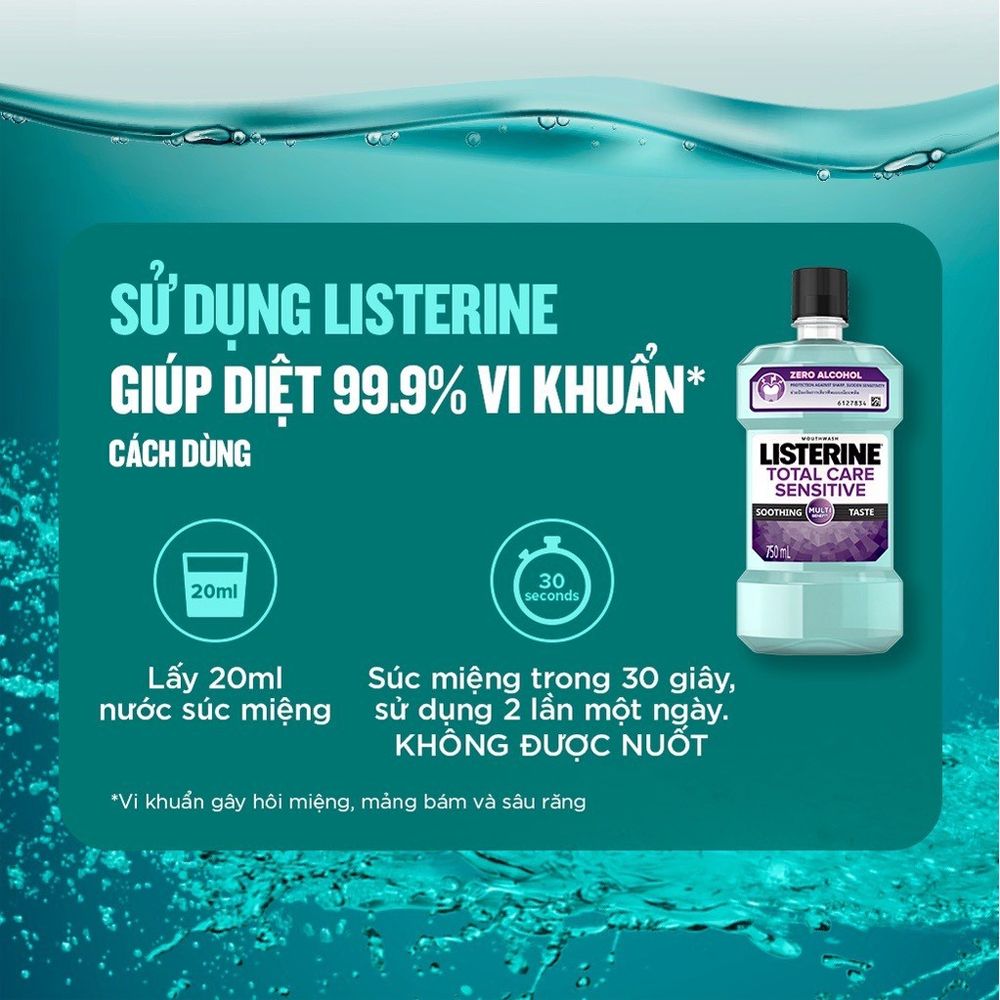 Nước Súc Miệng Listerine Total Care Sensitive Soothing Taste