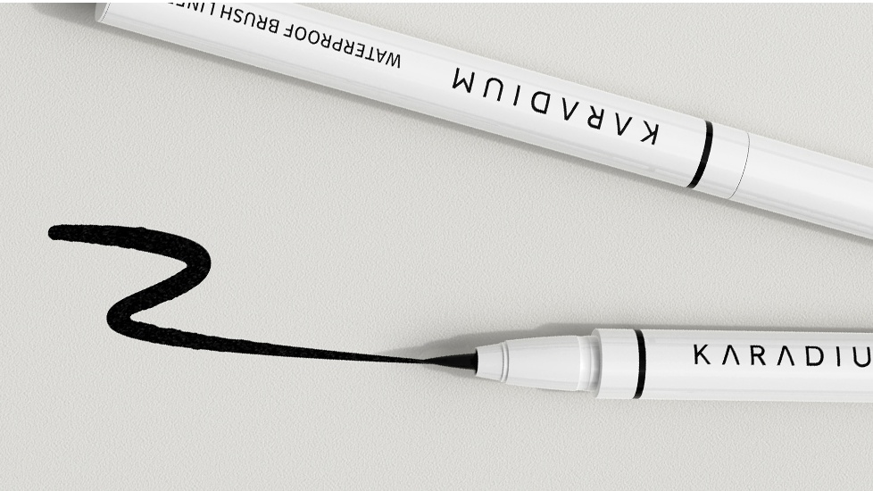 Dạ Kẻ Mắt Karadium Waterproof Brush Liner Black (Trắng)