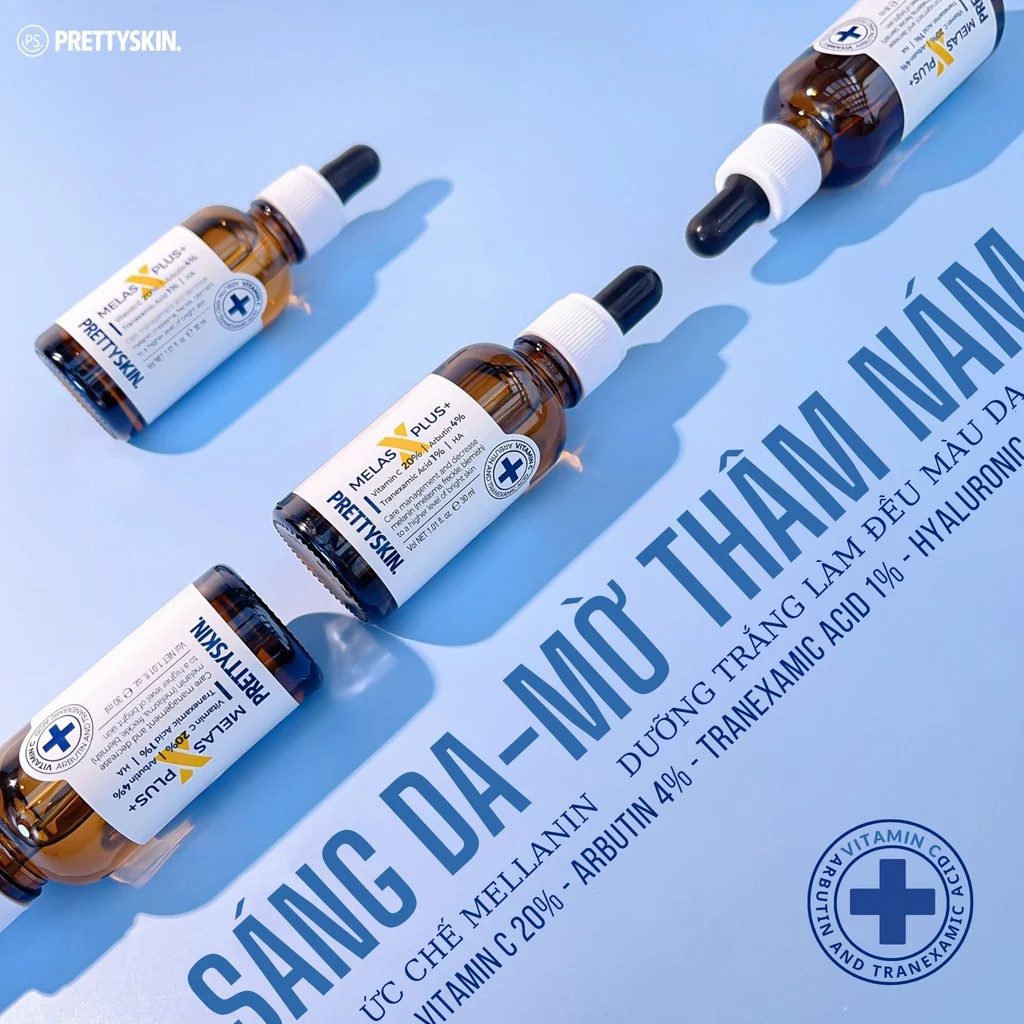 Serum Dưỡng Trắng Mờ Thâm Prettyskin Melas X Plus 30ml