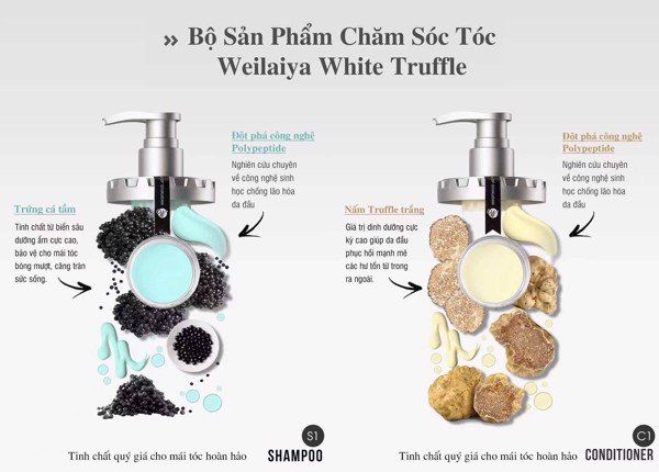 Set Dầu Gội Xả Weilaiya White Truffle