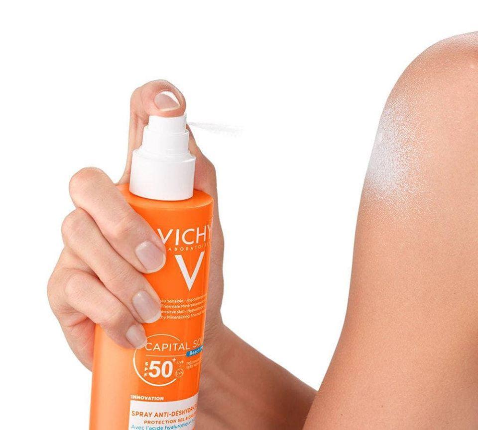 Set xịt chống nắng Vichy Capital Soleil 200ml + Kem nhả nắng Vichy Ideal Soleil 100ml