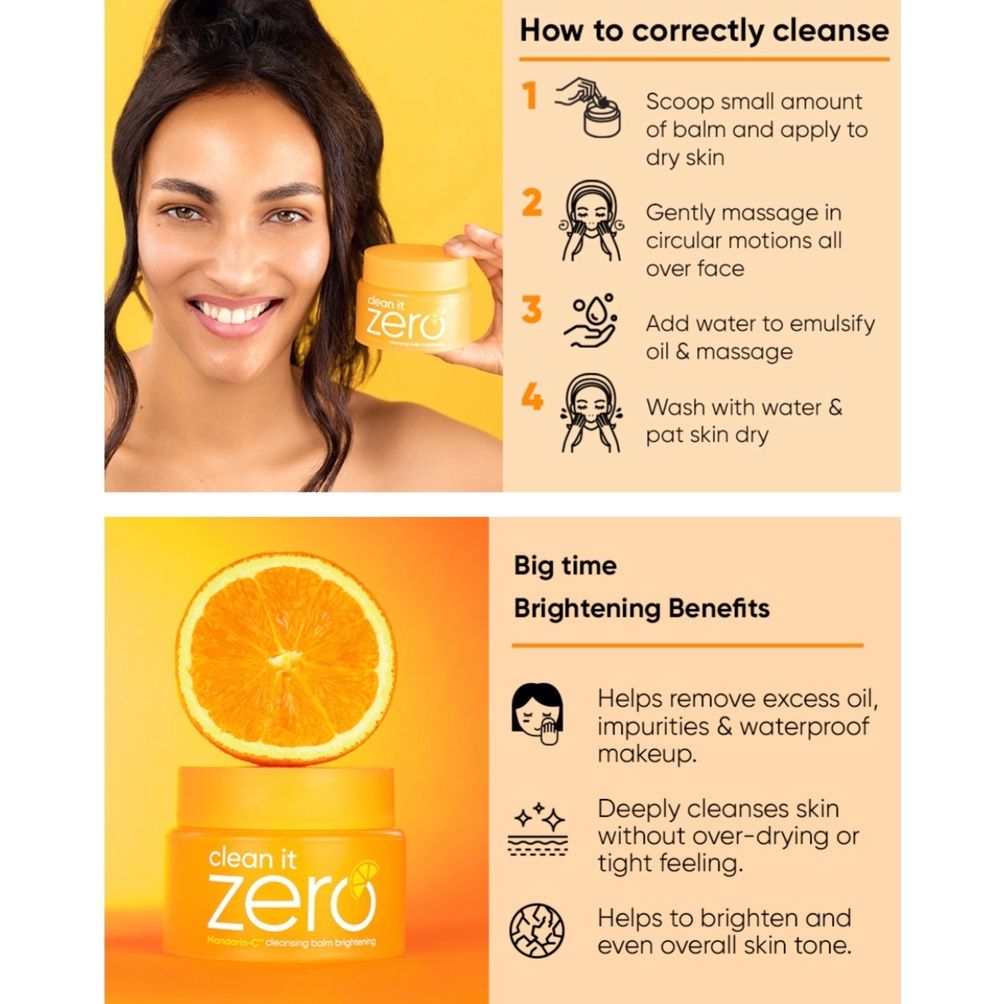 Sáp Tẩy Trang Banila Co Clean It Zero Mandarin-C Cleansing Balm Brightening 100ml