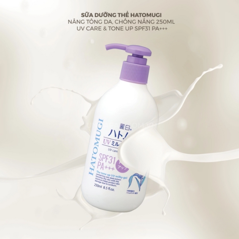 Sữa Dưỡng Thể Nâng Tông Da Chống Nắng Hatomugi The Tone Up UV Milky Gel SPF31 250ml