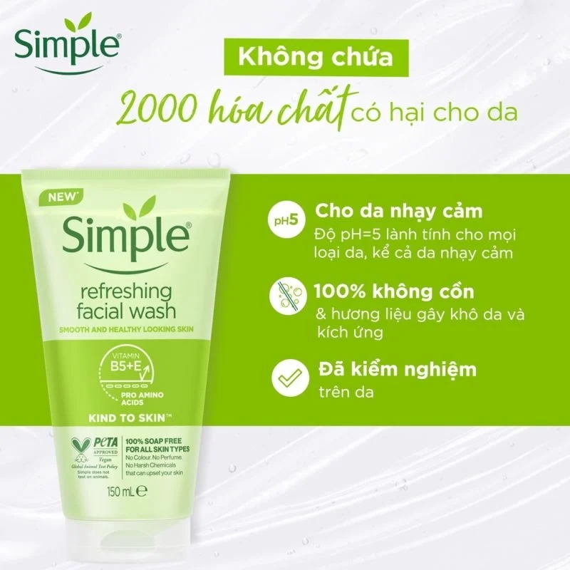 Sữa Rửa Mặt Simple Refreshing 150ml