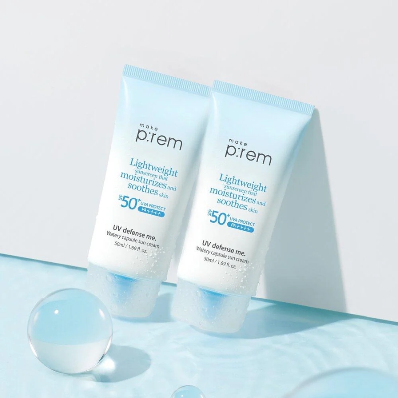 Kem Chống Nắng Hóa Học Make P:rem UV Defense Me Watery Capsule Sun Cream SPF50+ 50ml (Nhập Khẩu)