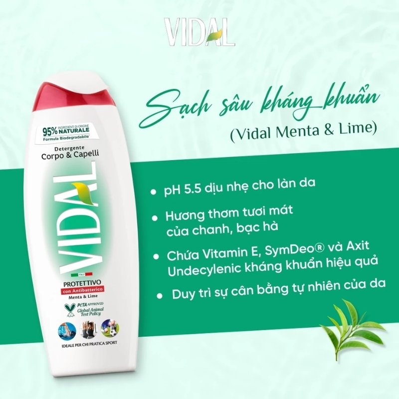 Sữa Tắm Gội 2In1 Vidal 250ml