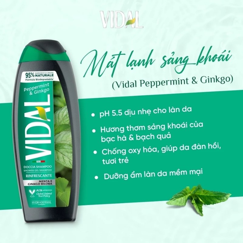Sữa Tắm Gội 2In1 Vidal 250ml