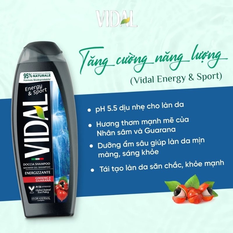Sữa Tắm Gội 2In1 Vidal 250ml